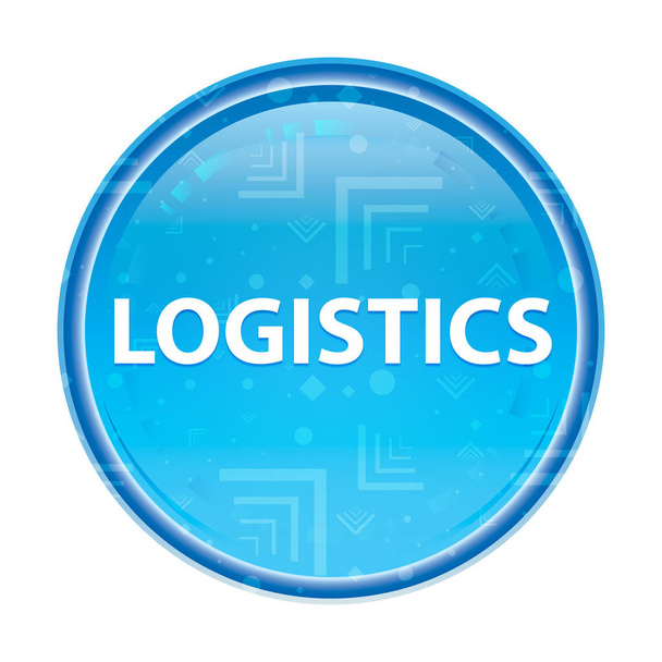 Logistik blumiger blauer runder Knopf - Foto, Bild