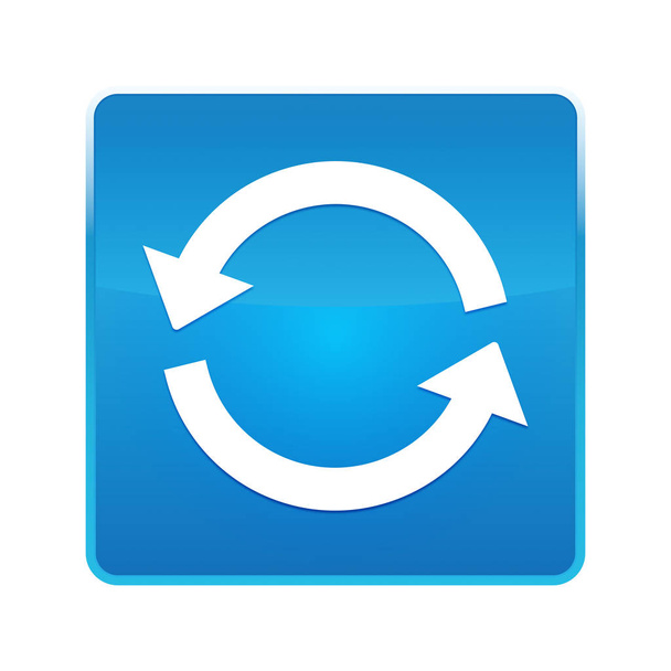 Update icon shiny blue square button - Photo, Image