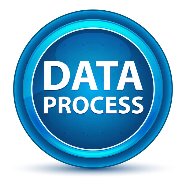 Data Process Eyeball Blue Round Button - Photo, Image
