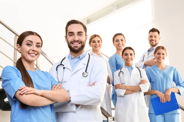 Group of medical doctors at clinic. Unity concept - Foto, imagen