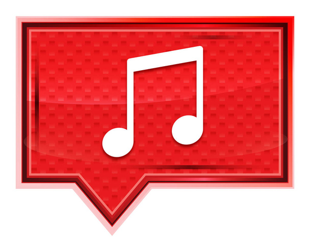 Icono de nota musical niebla rosa botón de bandera rosa
 - Foto, Imagen