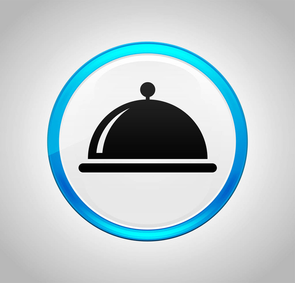 Gıda kapağı simgesi yuvarlak mavi buton - Fotoğraf, Görsel