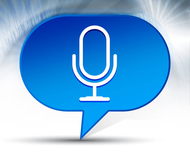 Ikona mikrofonu niebieski bąbelkowy tło - Zdjęcie, obraz