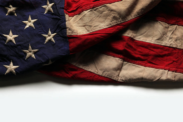 Old American flag background for Memorial Day or 4th of July - Photo, Image