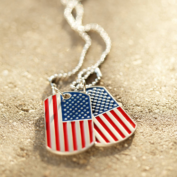 Bandiera americana cane tag sfondo - Foto, immagini