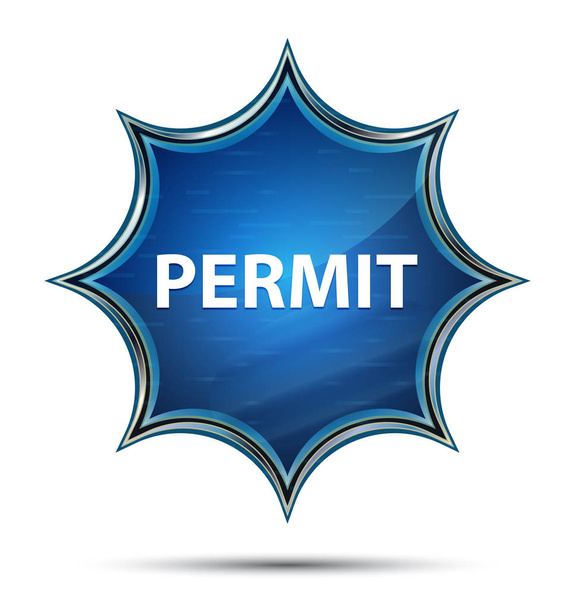 Permit magical glassy sunburst blue button - Photo, Image