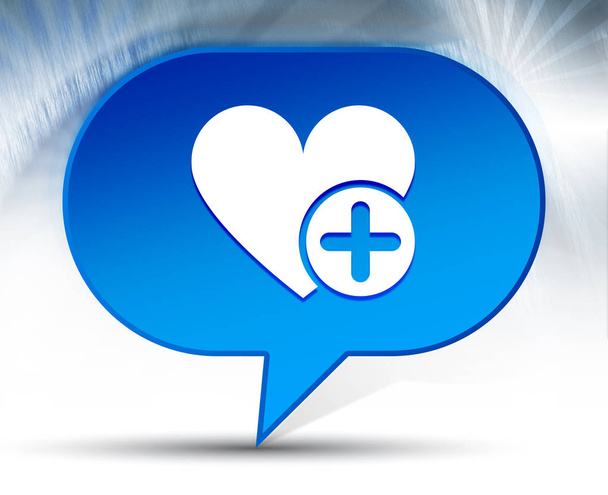 Προσθέστε το αγαπημένο εικονίδιο καρδιά μπλε φούσκα φόντο - Φωτογραφία, εικόνα