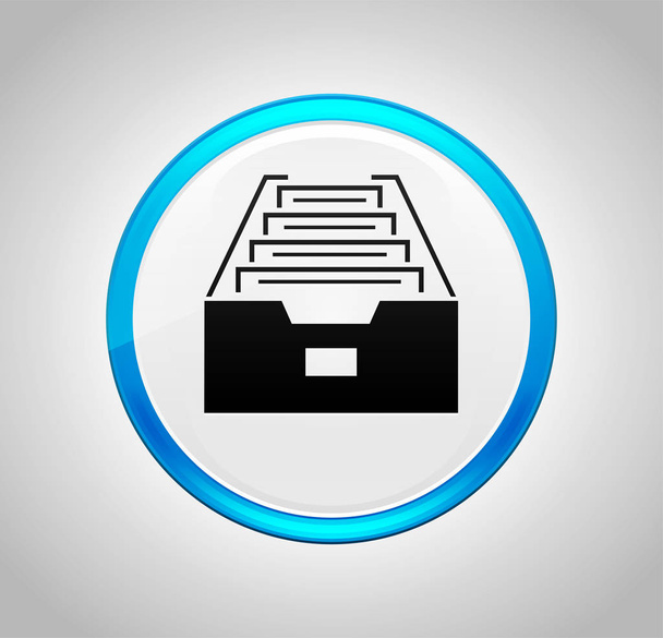 Folder archive cabinet icon round blue push button - Photo, Image
