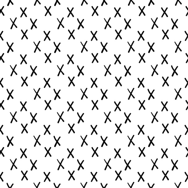 Abstracte hand getekende patroon, monochroom, zwart en wit. Creatieve vector illustratie. Schets voor inpakpapier, textiel, achtergrondvulling, stof. - Vector, afbeelding