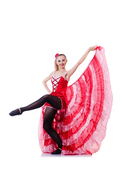 Девушка в красном платье танцует
 - Фото, изображение