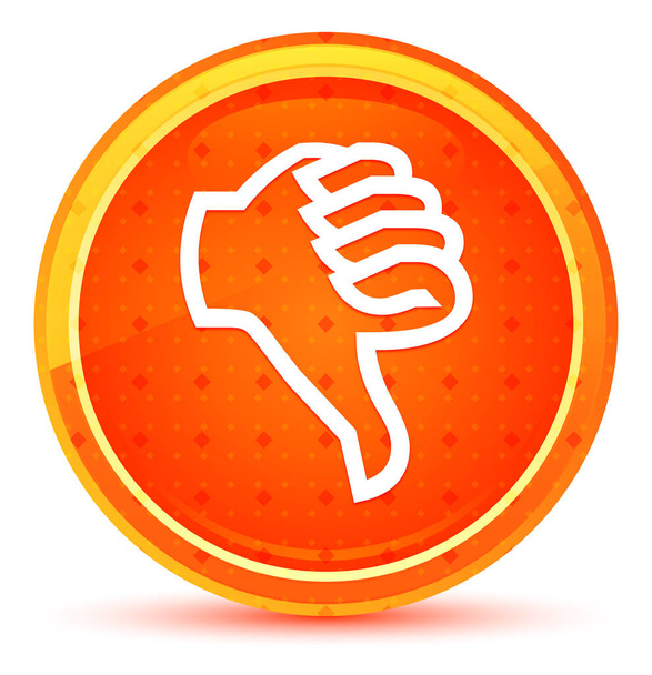 Hüvelykujjal lefelé ikon természetes narancssárga kerek gomb - Fotó, kép