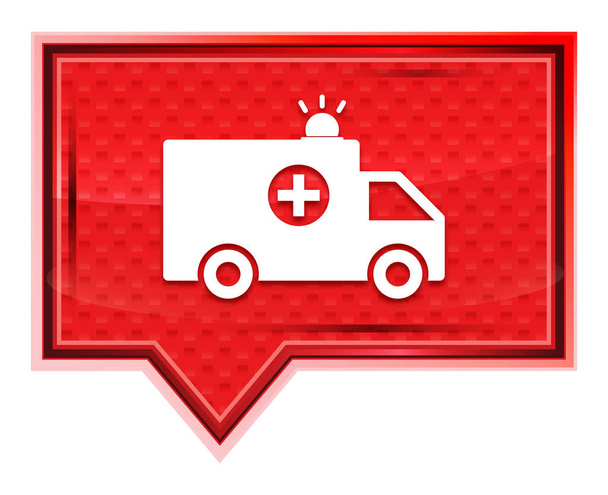 Icono de ambulancia nebuloso rosa botón de bandera
 - Foto, imagen