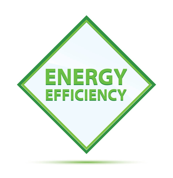 Кнопка энергоэффективности с зеленым бриллиантом
 - Фото, изображение