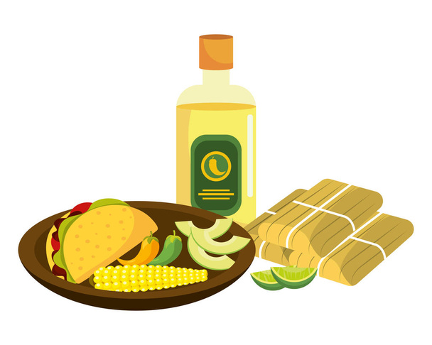 köstliche mexikanische Lebensmittel Cartoon Vektor Illustration Grafik-Design - Vektor, Bild
