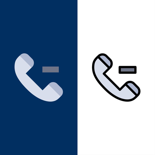 Llamar, Contacto, Eliminar iconos. Conjunto de iconos rellenos planos y de línea Vect
 - Vector, imagen