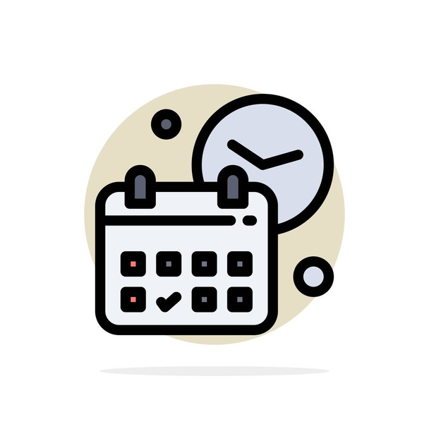 Calendario, Fecha, Día, Hora, Trabajo Resumen Círculo Fondo Plano c
 - Vector, Imagen