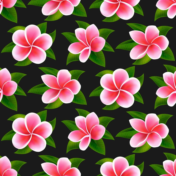 Hermosas flores tropicales sin costuras flores verano patrón vector fondo
 - Vector, Imagen