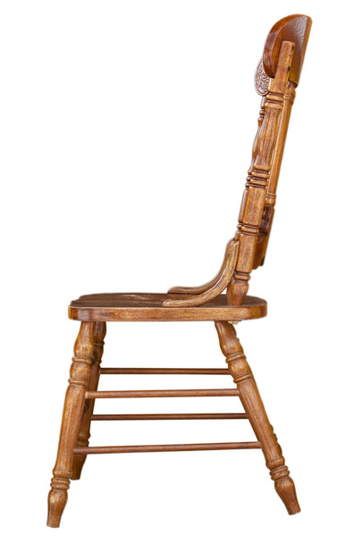 Ntique деревянный вид на стул изолирован на белом фоне
 - Фото, изображение