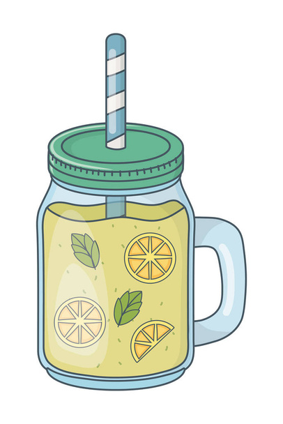cytryna ilustracja kreskówka lemoniada owoc projektować sok smaczny słoik wektor zachwycający - Wektor, obraz