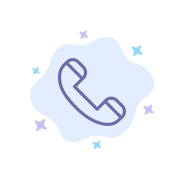 Call, Contact, Phone, Telephone Blue Icon on Abstract Cloud Back - Vector, Image
