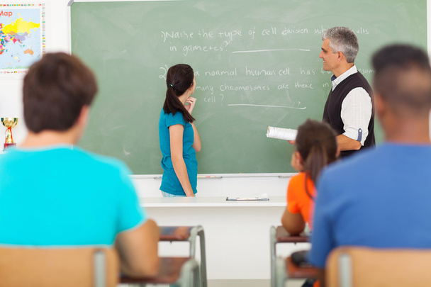 high school girl been called to chalkboard - Foto, immagini