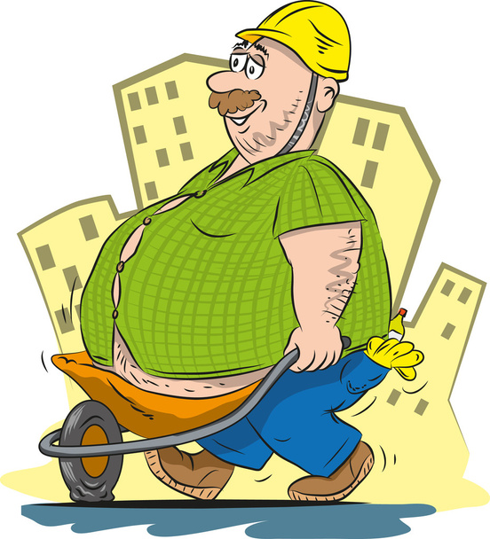 脂肪質の労働者 - ベクター画像