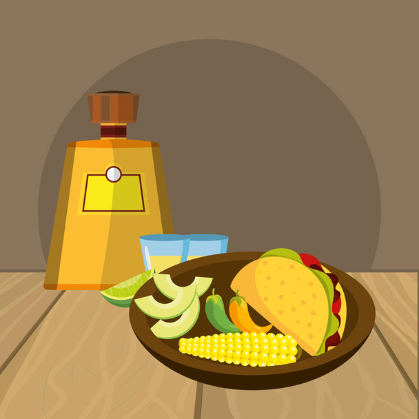 deliciosa comida mexicana vector de dibujos animados ilustración diseño gráfico
 - Vector, Imagen