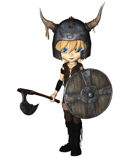 chico Toon viking warrior - Foto, Imagen