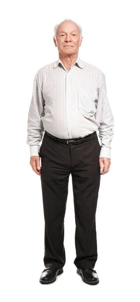 Portrait of elderly man on white background - Photo, Image