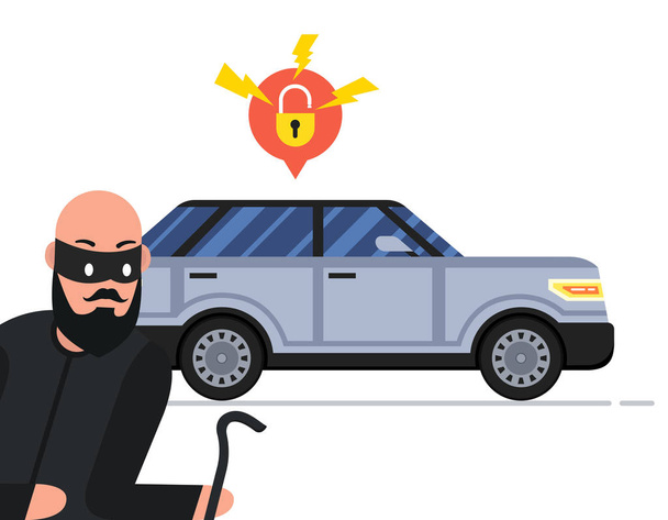 car theft  web icon, vector illustration  - Vector, Image
