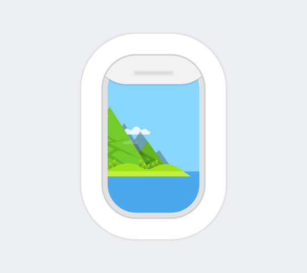 window of plane  banner, vector illustration  - Vektor, kép