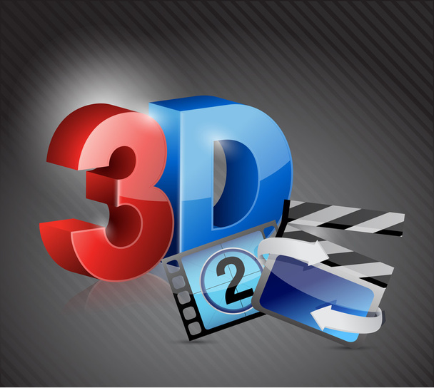 3D movie concept illustration design - Фото, изображение