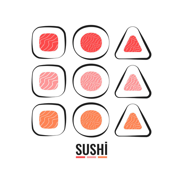 vector illustration of sushi - Vetor, Imagem
