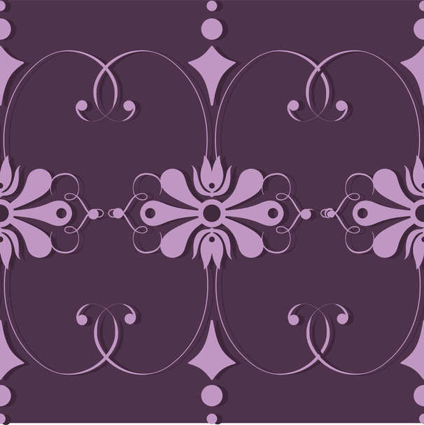 Dark violet abstract floral pattern - Vector, imagen