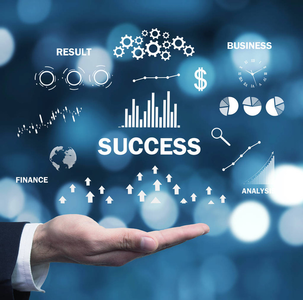 Success word with a charts. Business concept - Photo, image