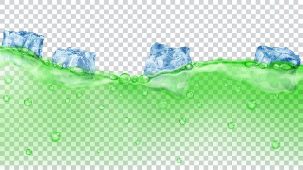 Cubos de hielo flotando en el agua
 - Vector, Imagen
