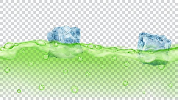 Cubos de hielo flotando en el agua
 - Vector, Imagen
