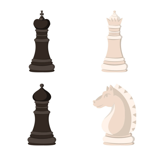 Vector illustration of chess and game icon. Collection of chess and strategy stock vector illustration. - Vector, imagen