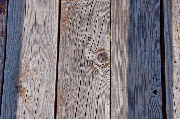 grey weathered wood planks of a boardwalk - Photo, Image