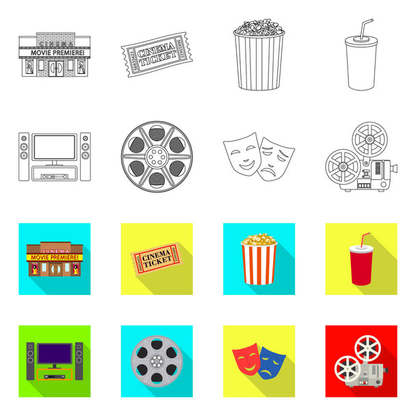 Vector design of television and filming symbol. Collection of television and viewing vector icon for stock. - Vektor, kép