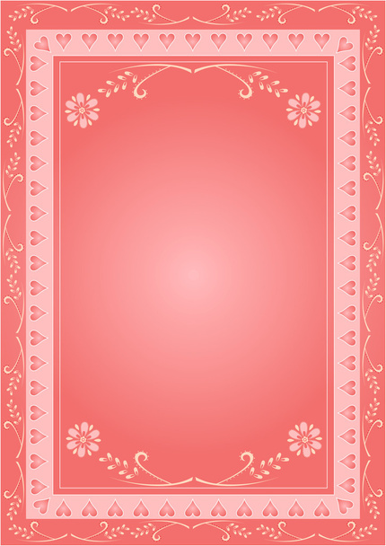 Retro Valentine frame - Vector, afbeelding