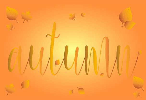 Векторная иллюстрация надписи "Осень
". - Вектор,изображение