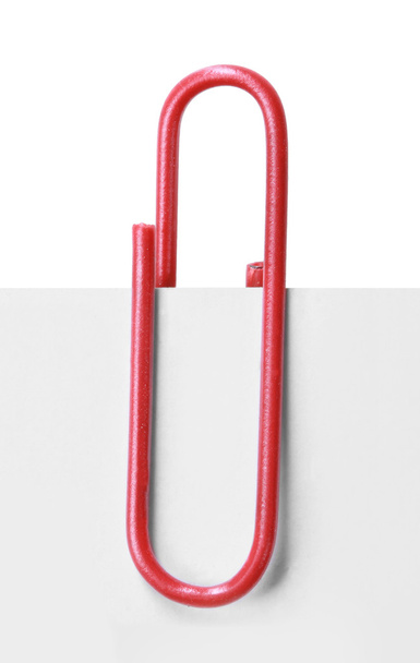 Close up of a red paper clip - Photo, Image