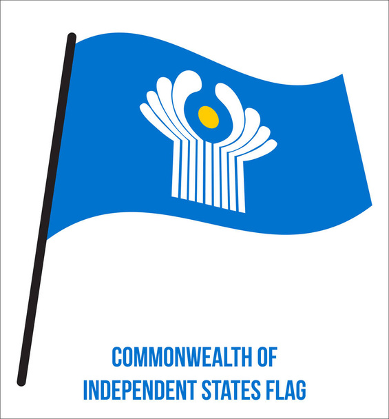 Commonwealth of Independent States Flag Waving Vector Illustration on White Background (en inglés). Bandera de Unión
 - Vector, Imagen