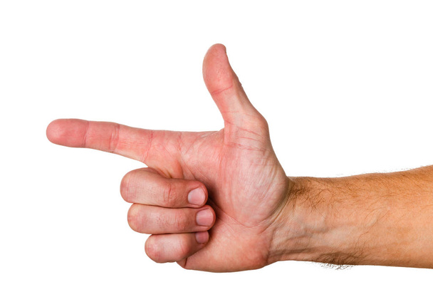 Geste - Zeigefinger nach oben, die Bewegungsrichtung anzeigend, - Foto, Bild