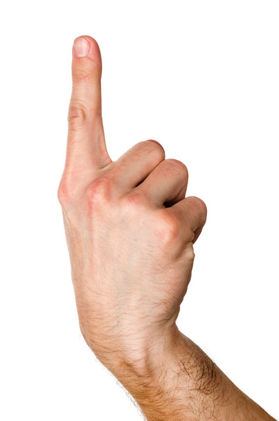 Жест - указательный палец вверх, указывающий направление движения
, - Фото, изображение