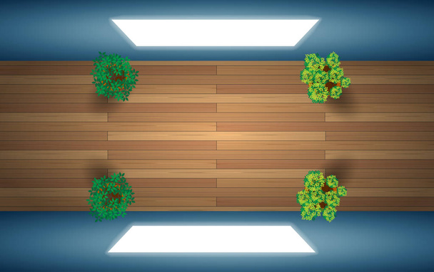 ξύλινο δάπεδο με φως των παραθύρων στο δωμάτιο - Διάνυσμα, εικόνα