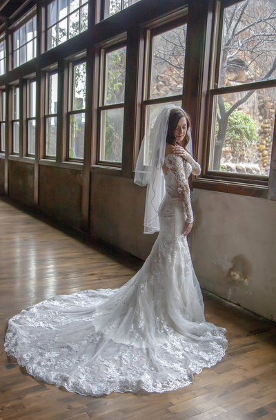 schöne Braut im modischen Kleid - Foto, Bild