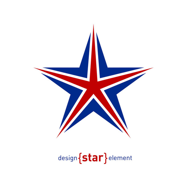 red and blue star logo on white background - Vettoriali, immagini