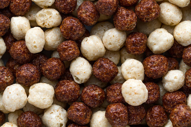 Texture and background of dry, chocolate white and brown balls f - Fotó, kép